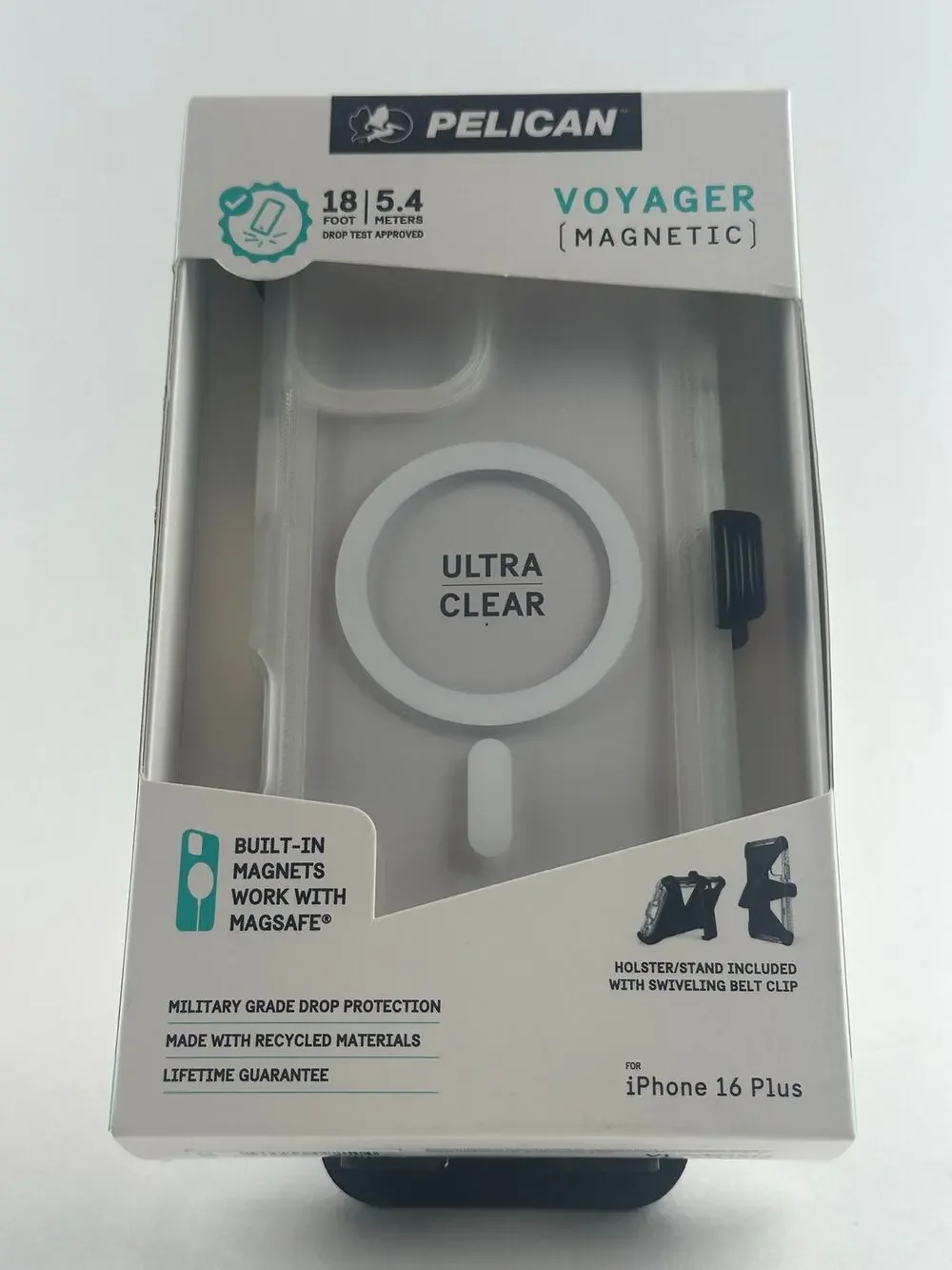 Pelican Voyager Magnetic iPhone 16 Plus Ultra Clear MagSafe Case NWT